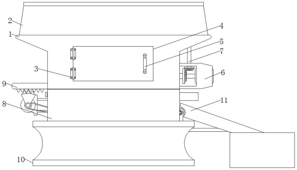 Sorting device for horsestep fish processing based on bidirectional rotation combined with mechanical transmission