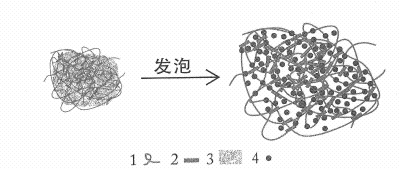 Crystalline high polymer physical foaming material preparation method