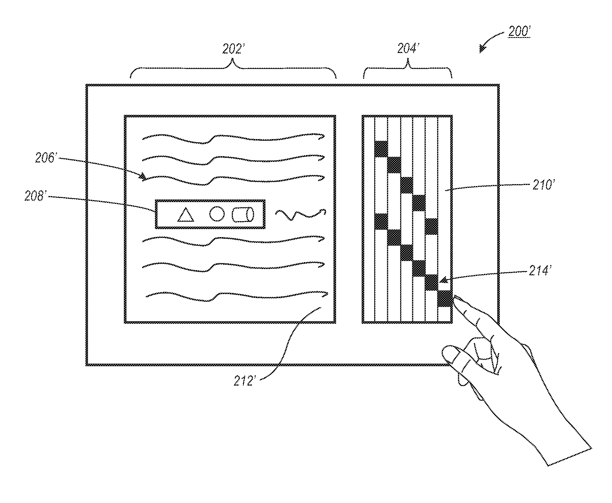 Interface that allows a user to riffle through pages of an electronic document