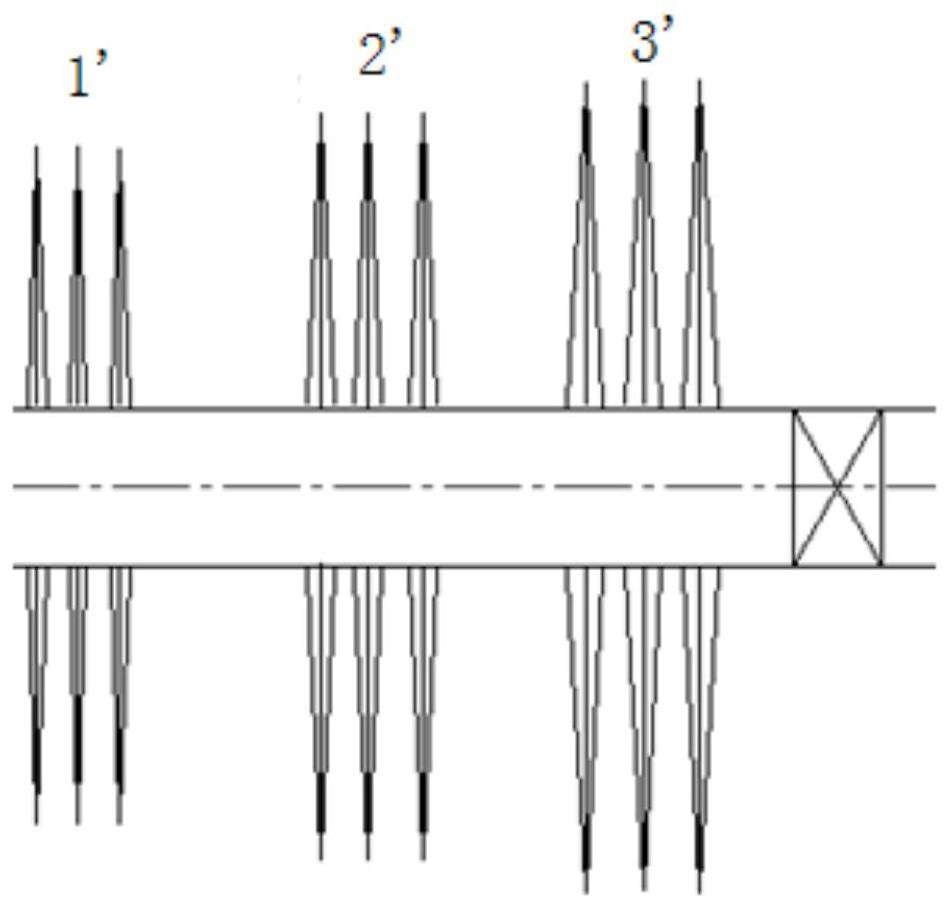 Variable penetration depth cluster perforating gun suitable for horizontal well staged fracturing and application method thereof