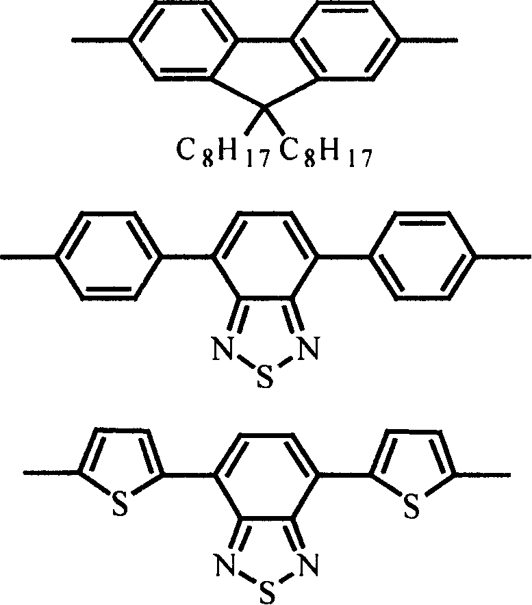 Alcohol soluble material in poly-fluorene group containing phosphate group in use for luminescent material