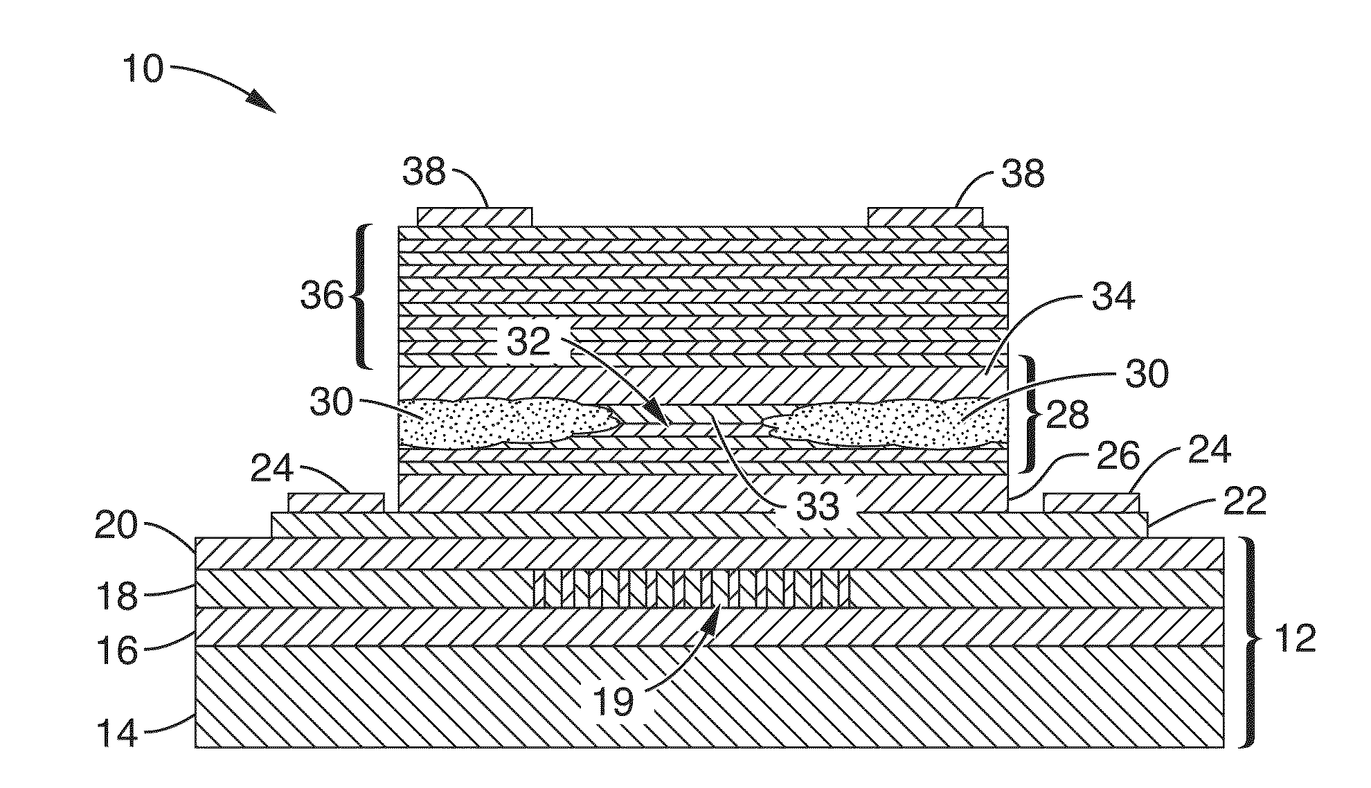 Vertical cavity surface emitting lasers with silicon-on-insulator high contrast grating