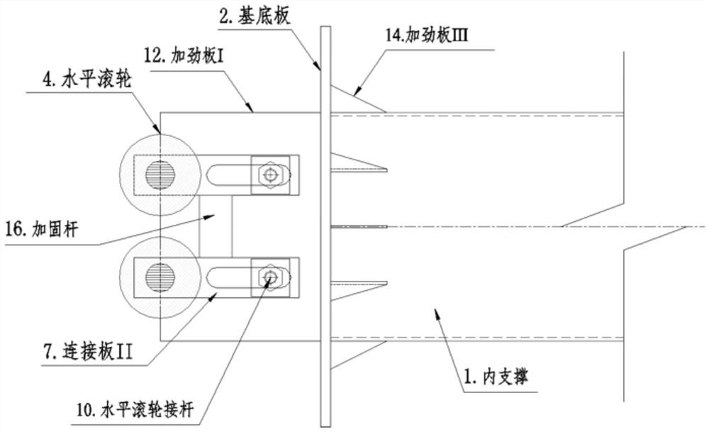 Lock catch steel pipe pile cofferdam inner support guide device