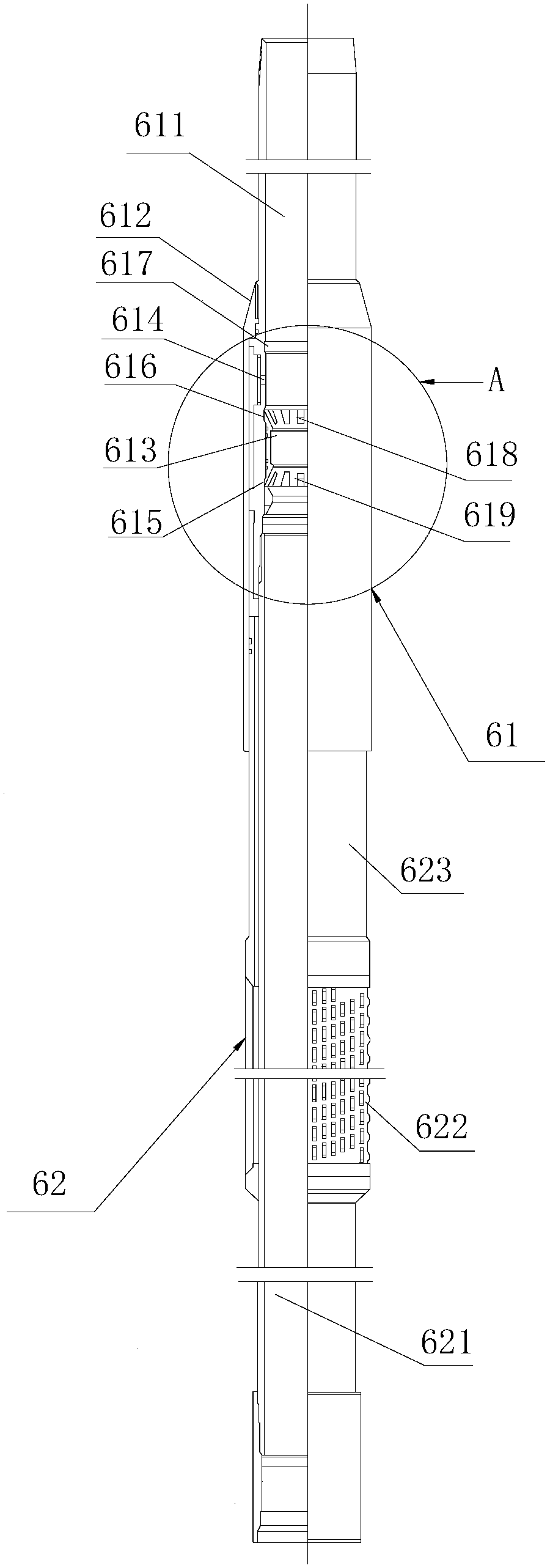 Joint implementation tubular column for fracturing and water control production and method
