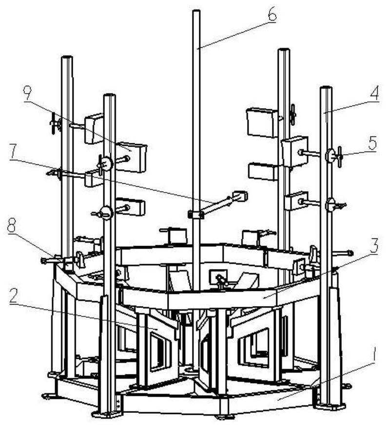 A large-scale split metal core mold assembly tool