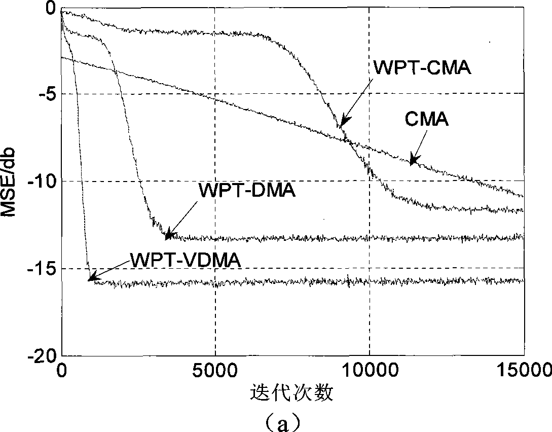 Dual mode variant step blind balance method based on orthogonal wavelet packet transform