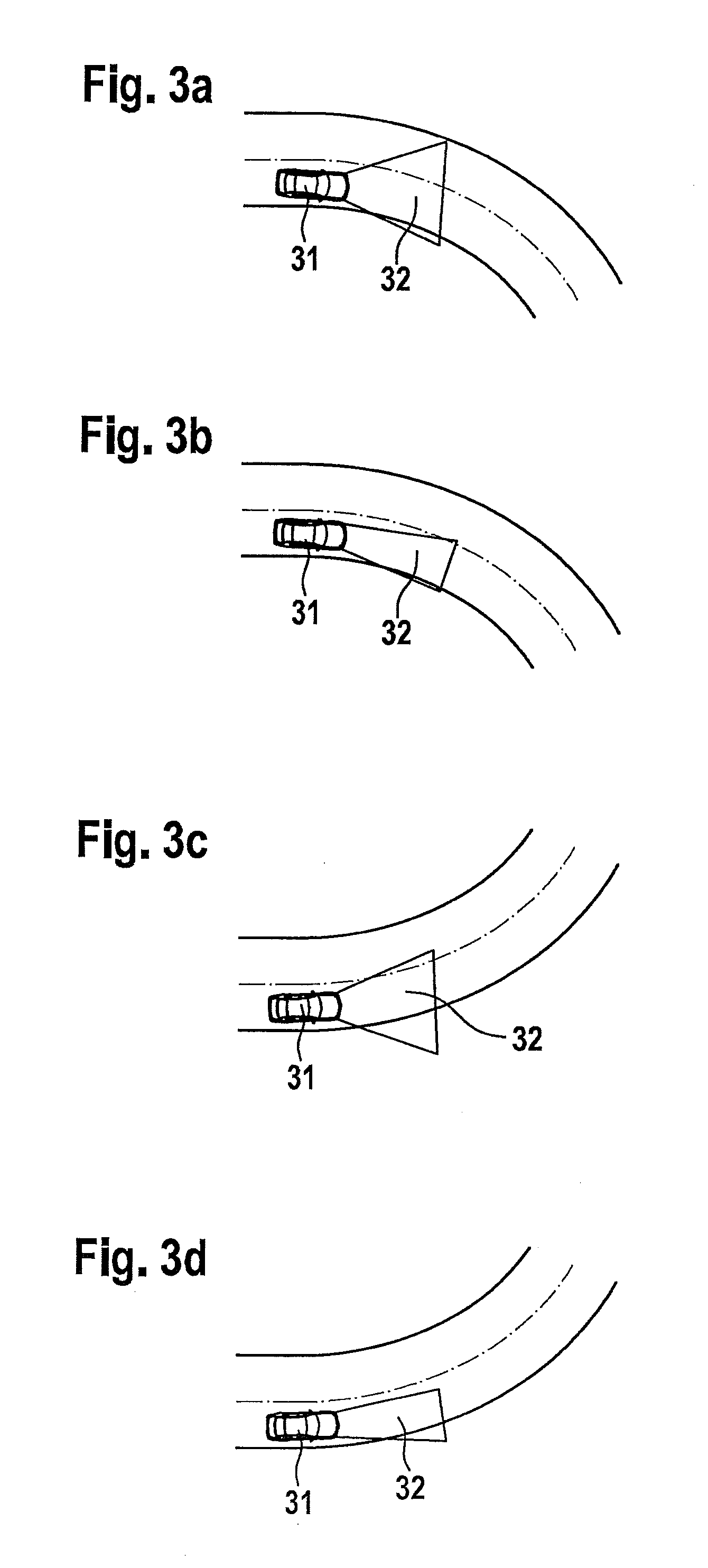 Device and method for adjusting the lighting of a vehicle in blind curves