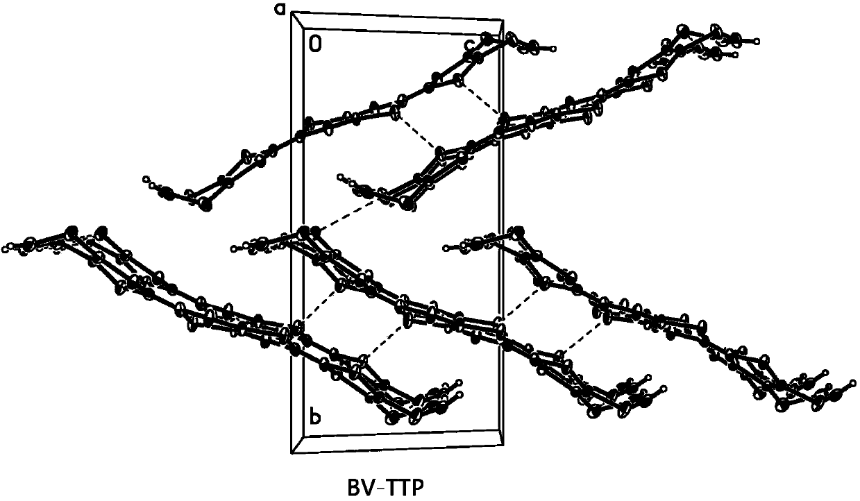 Bis(dithio hydrocarbon)-2,5-bis(1,3-dithiol-2-ylidene)-1,3,4,6-tetrathiapentalene (TTP) organic conductive crystal and preparation method thereof