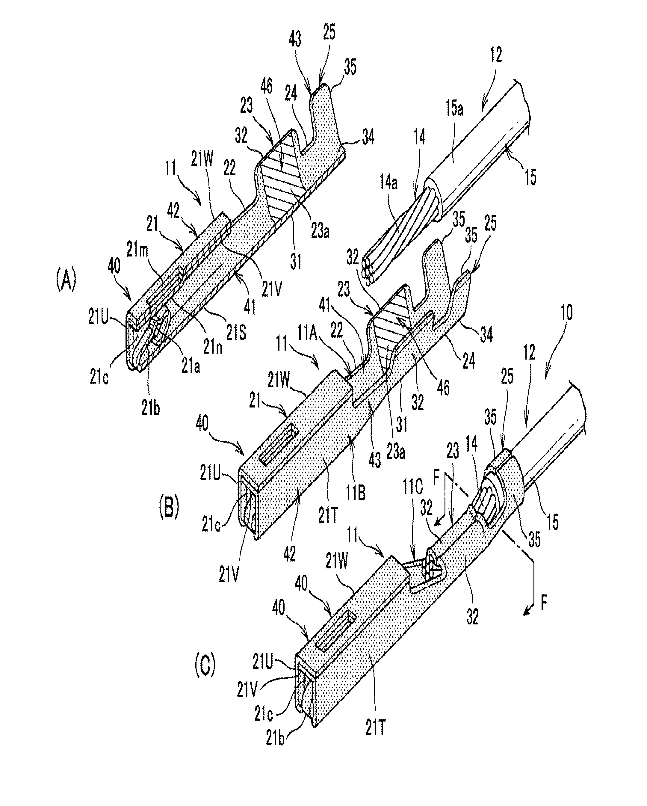 Terminal, connection structural body, and method of manufacturing terminal