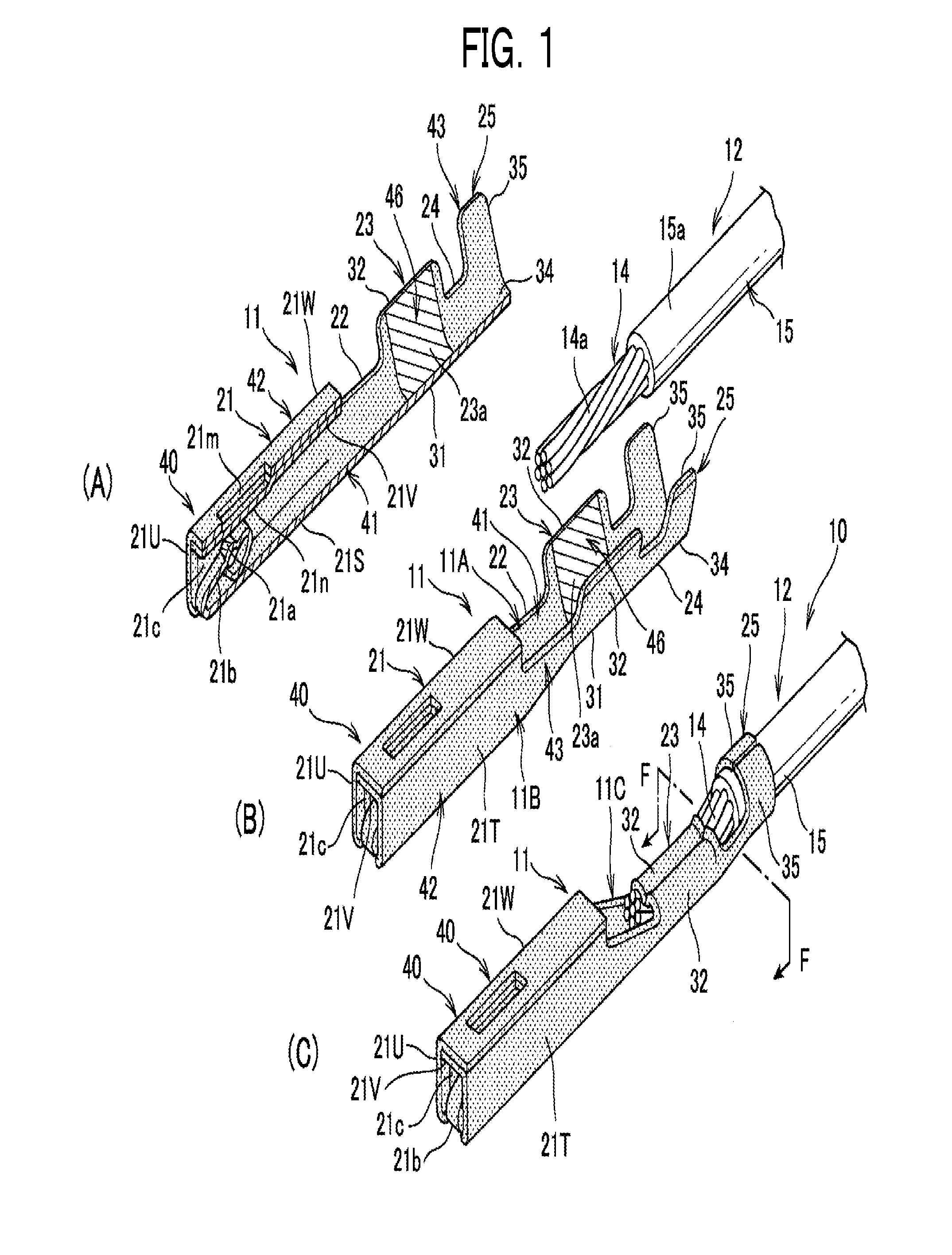 Terminal, connection structural body, and method of manufacturing terminal