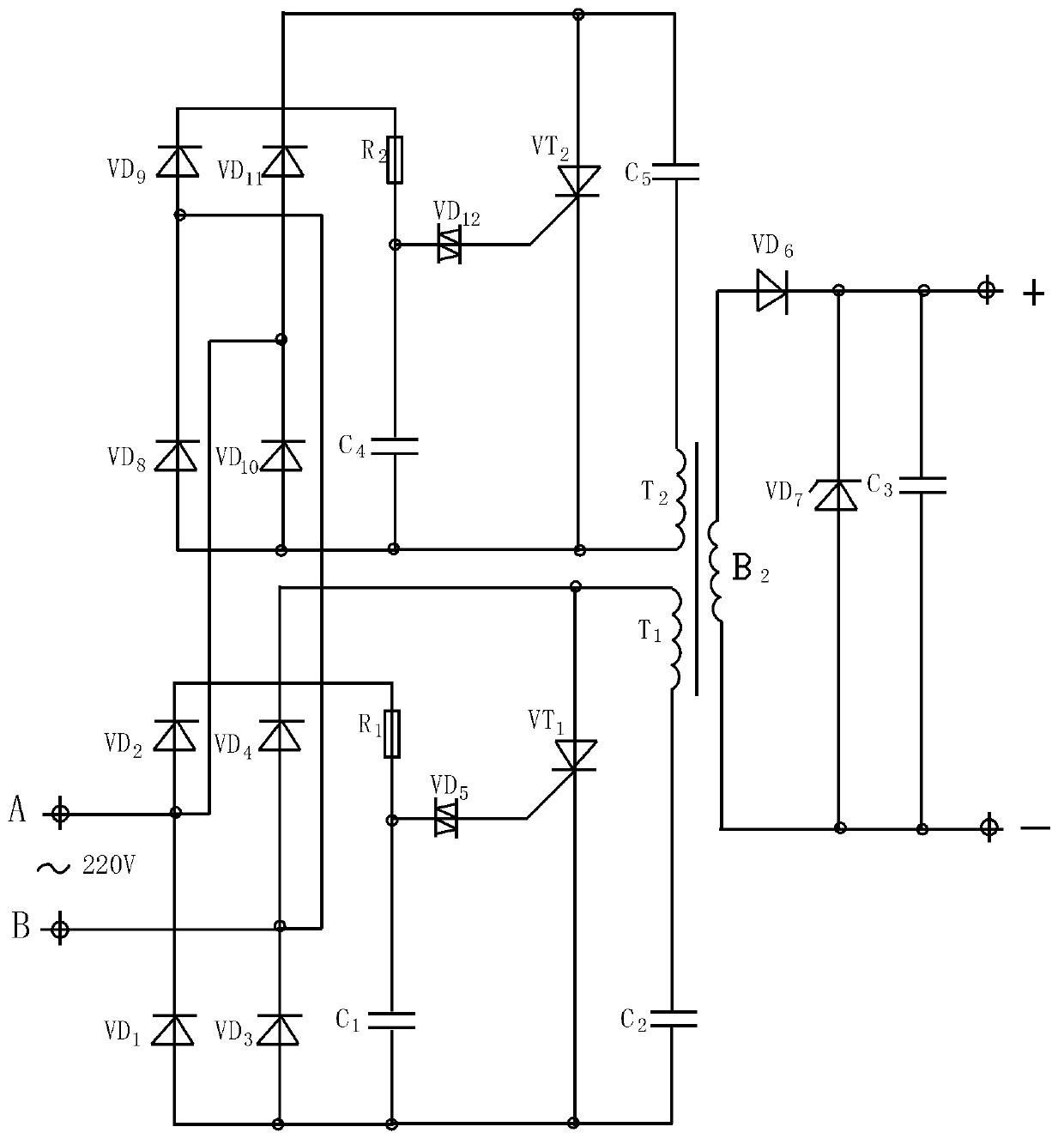 Capacitor energy-storage type silicon-controlled switch power supply