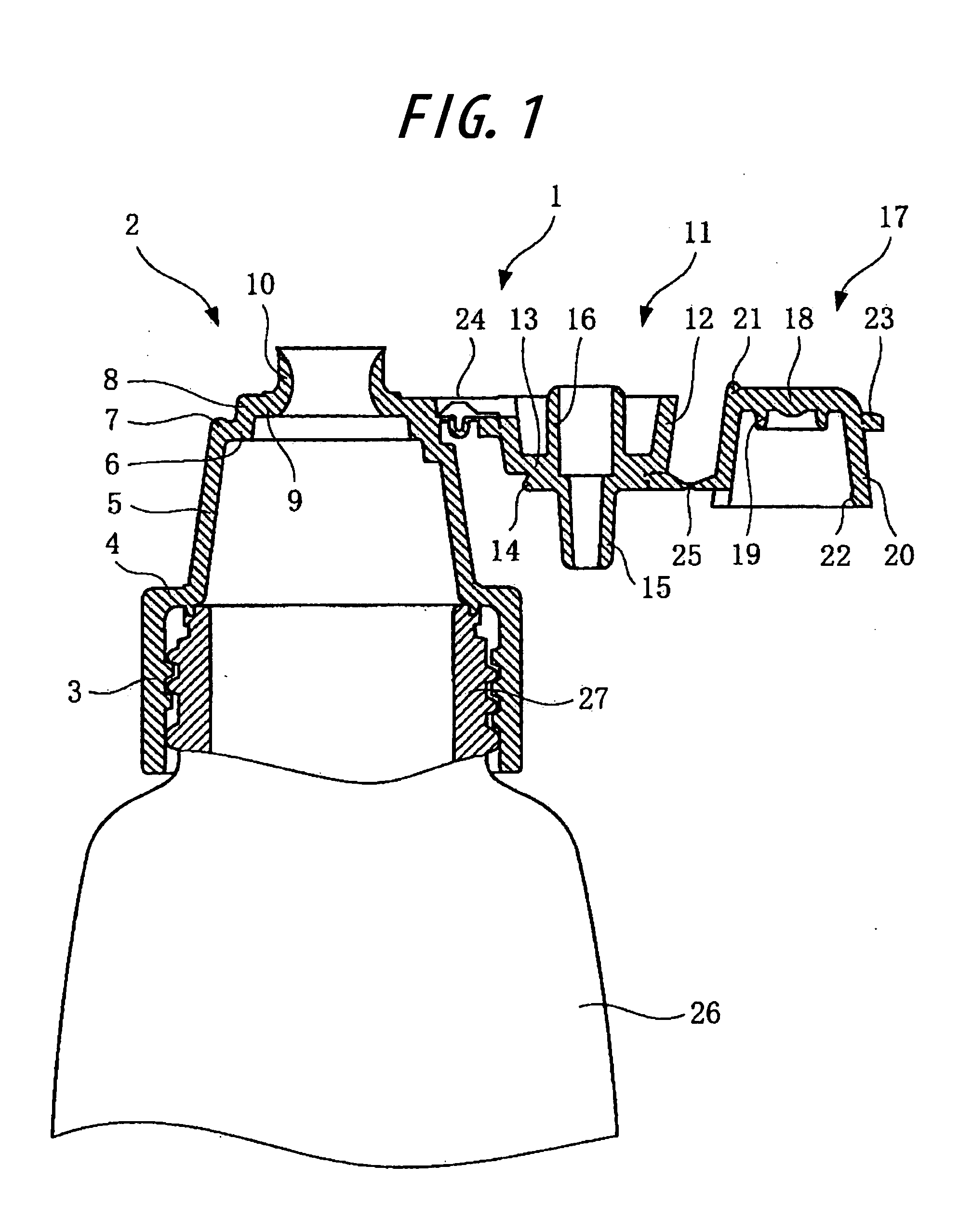 Discharge cap for bottle-like container body