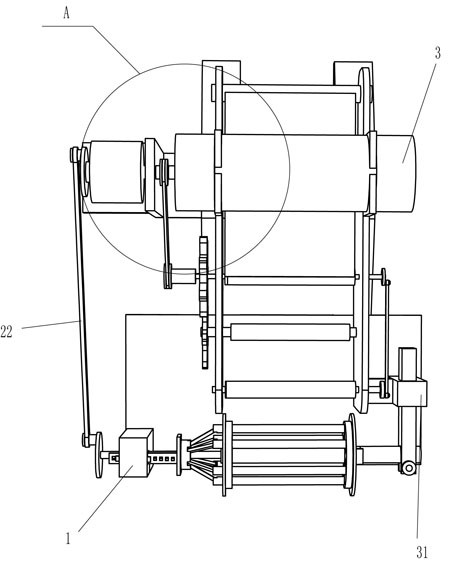 A metal film cooling and winding device