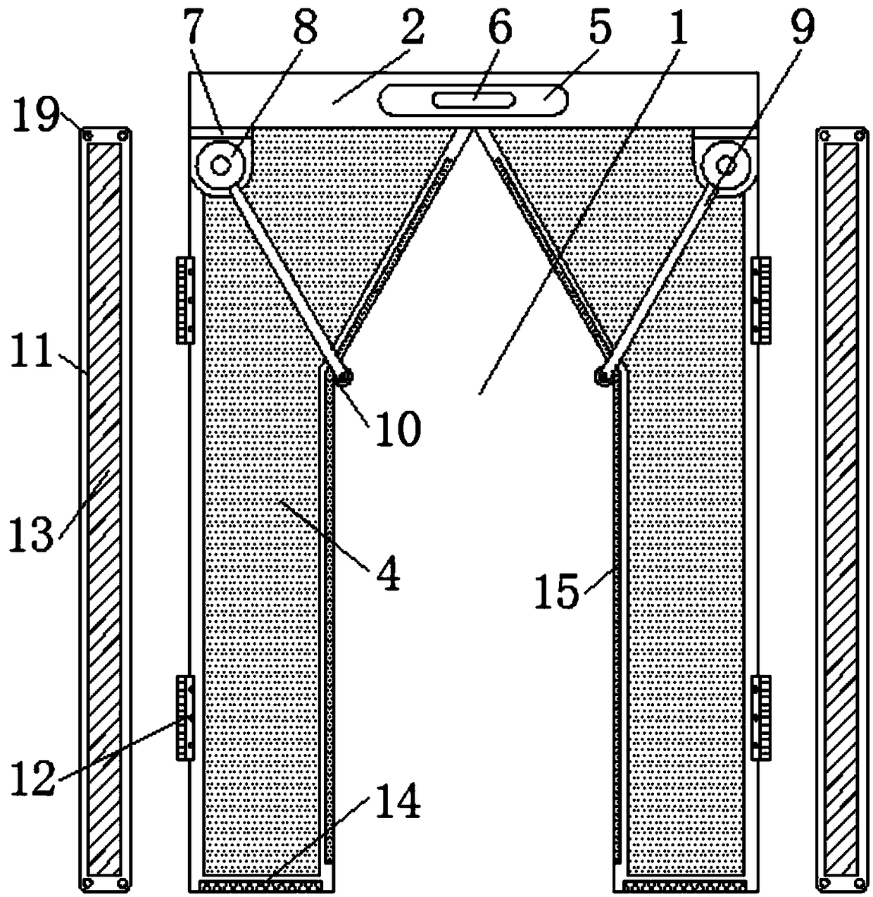 Distance sensing automatic opening and closing magnetic screen door