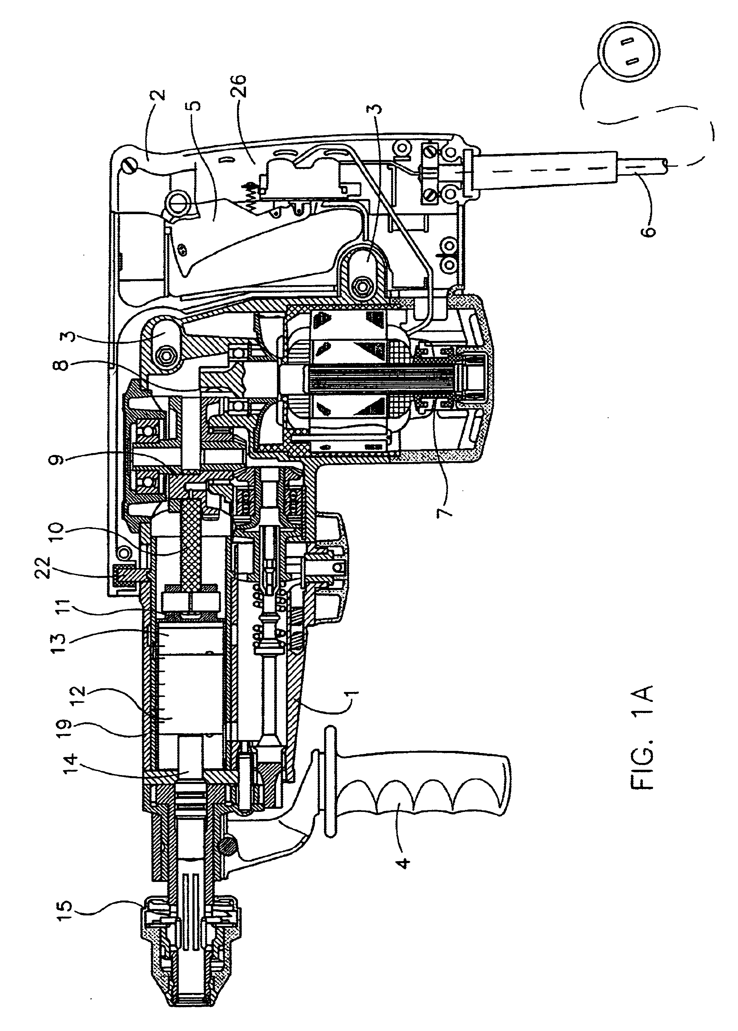 Hammer drill and /or percussion hammer with no-load operation control that depends on application pressure