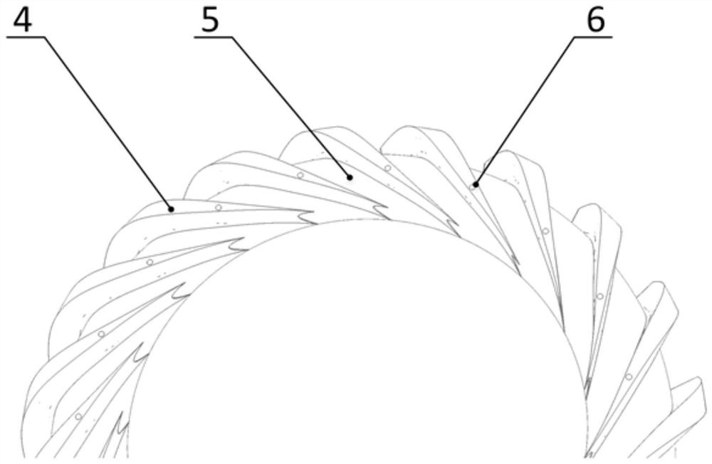 Design method of diffuser with dovetail front edge and integrated radial and axial blades