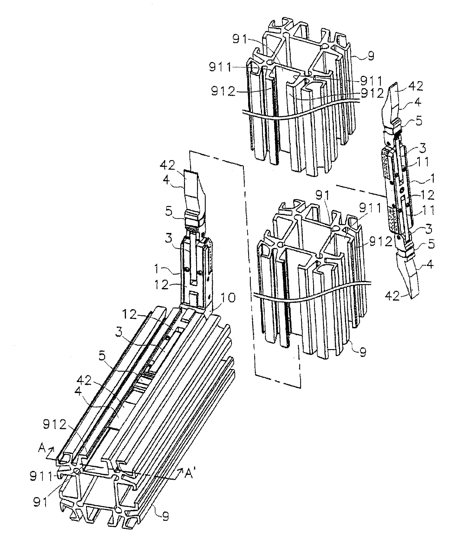 Structure of connector for aluminum extrusion frame