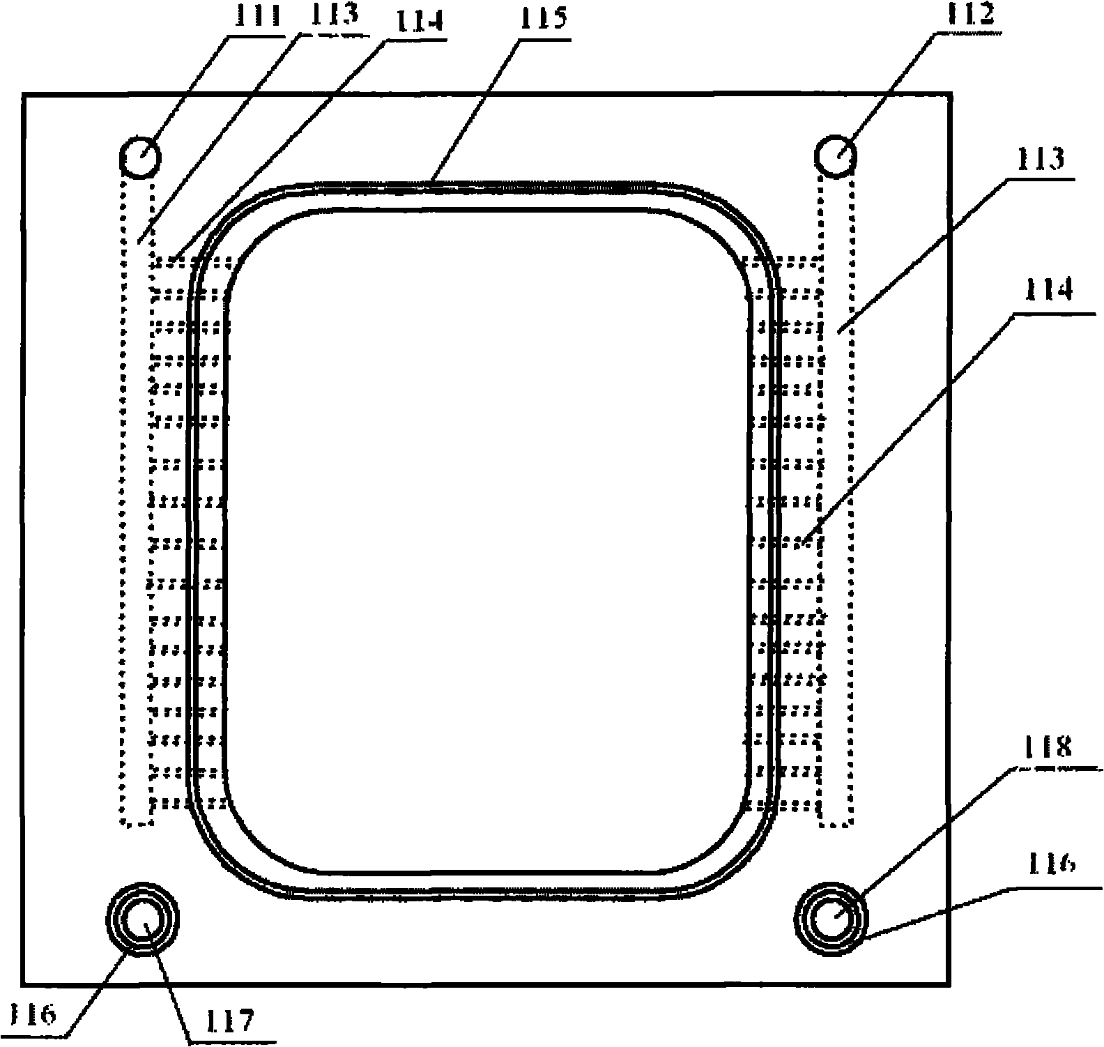 Bipolar plate frame and galvanic pile of flow battery