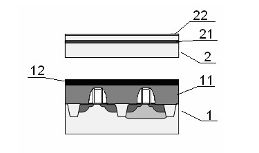 Method for producing two layers of semiconductor devices with half empty structure