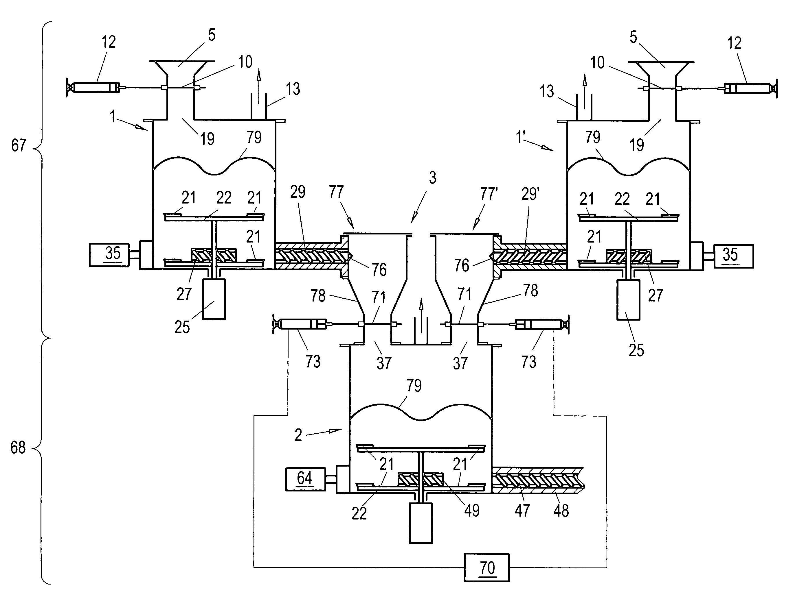 Device and method for the preparation of recyclable thermoplastic plastic material