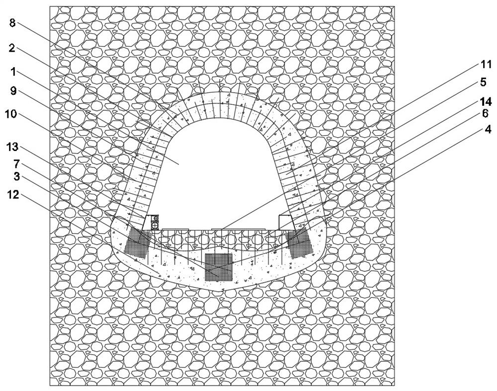 A kind of pre-empty soft rock roadway support structure and construction method thereof