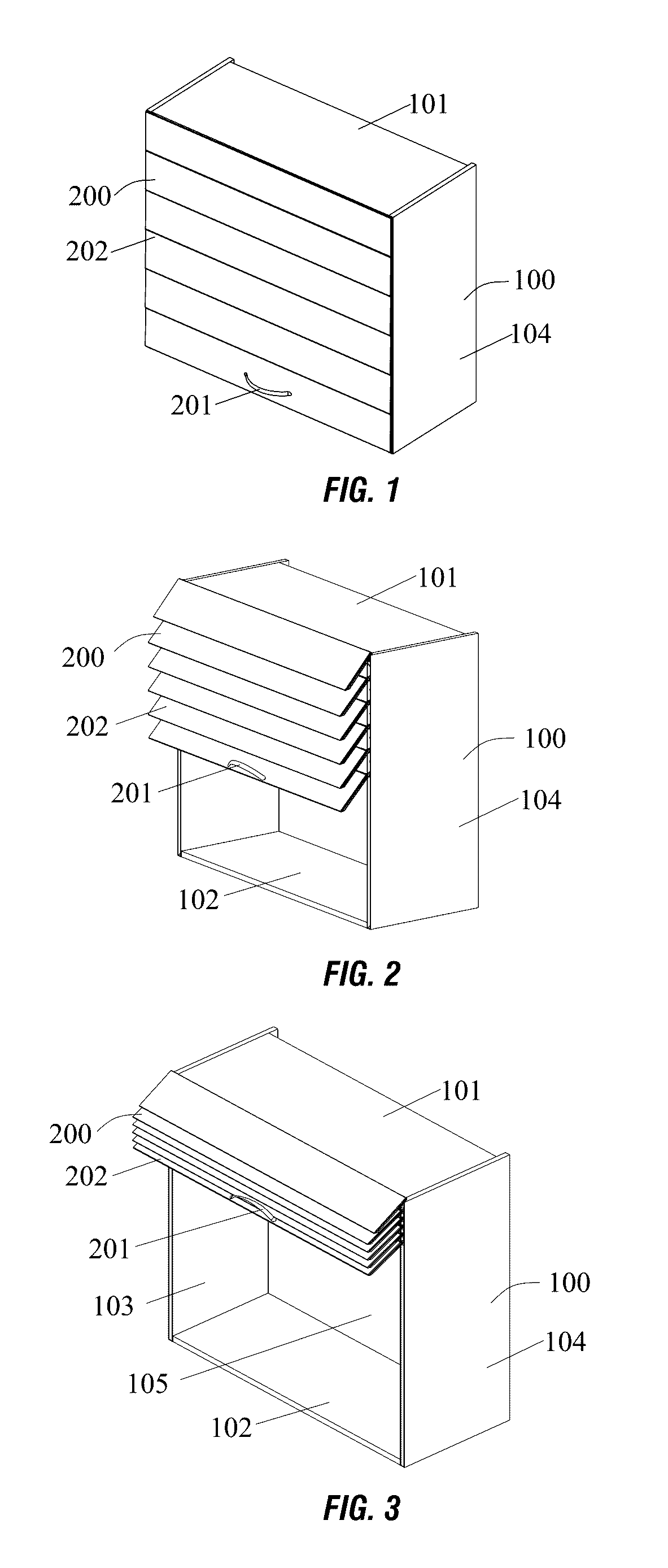 Cupboard with up-down louvered door