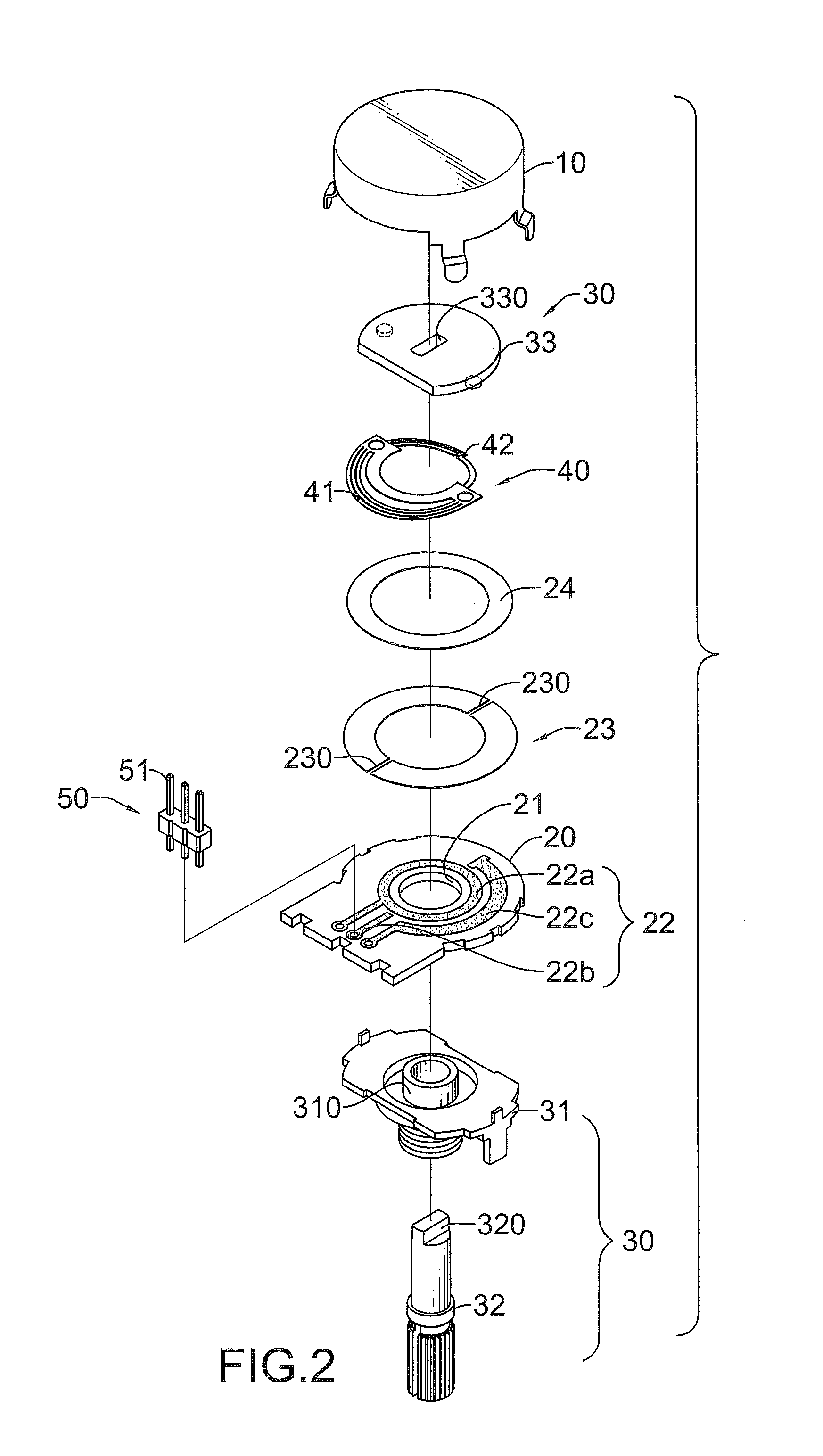 Variable resistor without rotation angle limitation and having regular changes in resistance value