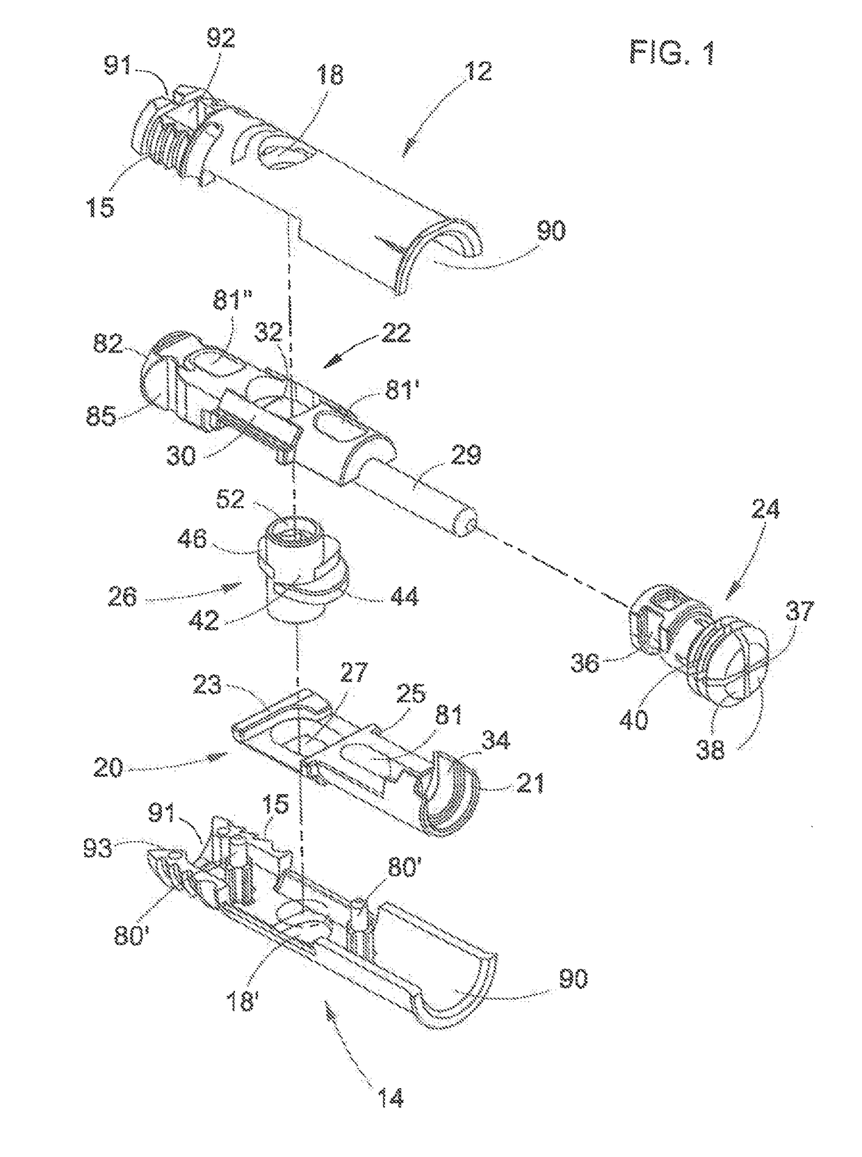 Device for joining parts of furniture and furnishing accessories