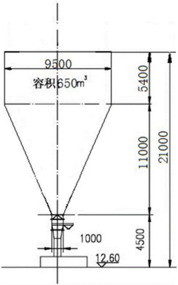 Anti-blocking cylindrical raw coal bunker and discharging method thereof