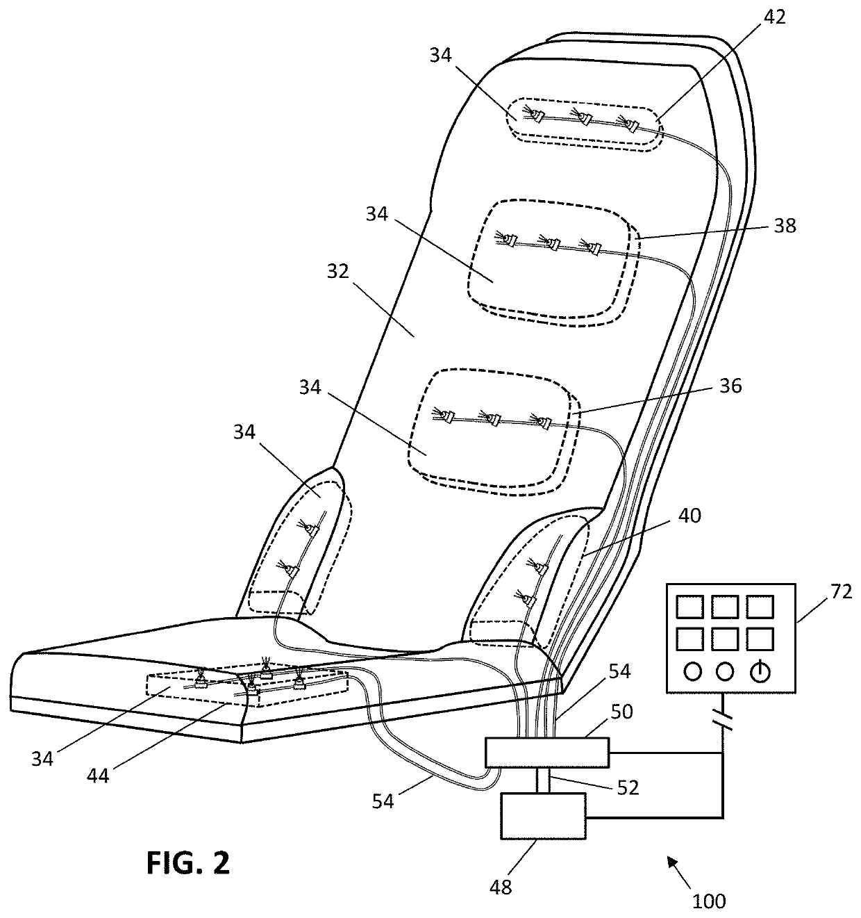 Seat assembly with ventilation system utilizing venturi effect to multiply air flow