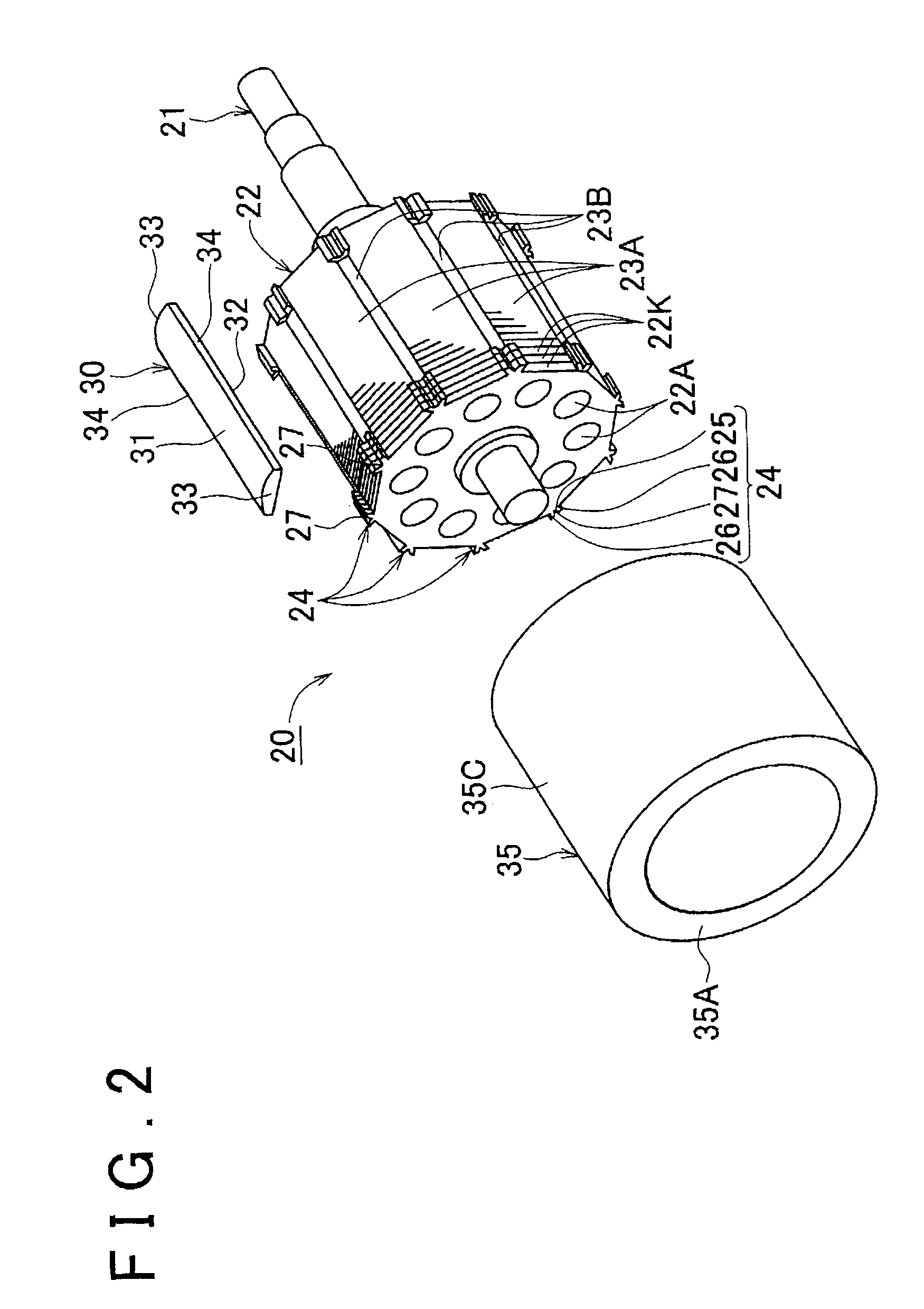 Motor rotor, having magnet holding projections