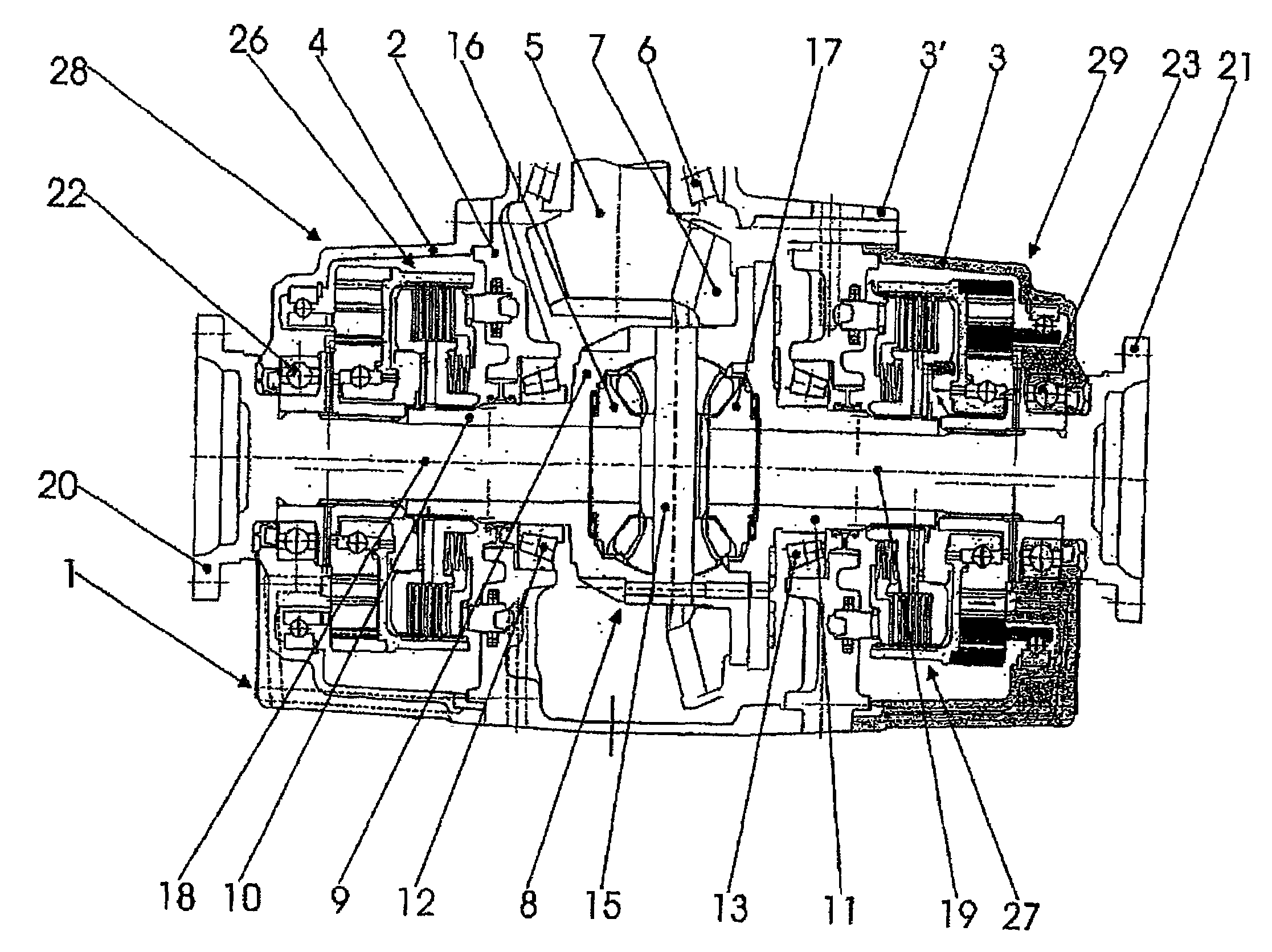 Differential gear unit for motor vehicles comprising an active control mechanism for the driving force distribution