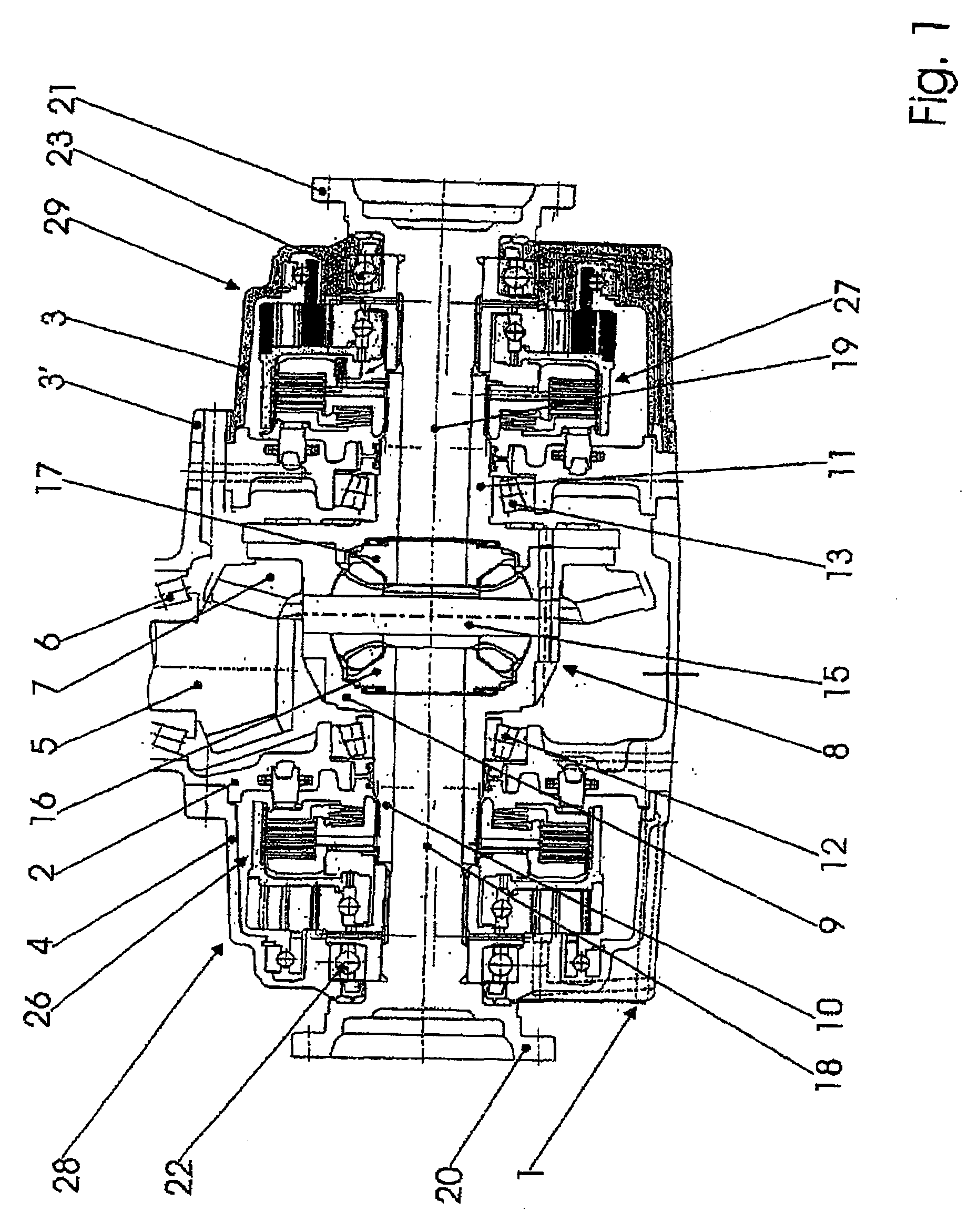 Differential gear unit for motor vehicles comprising an active control mechanism for the driving force distribution