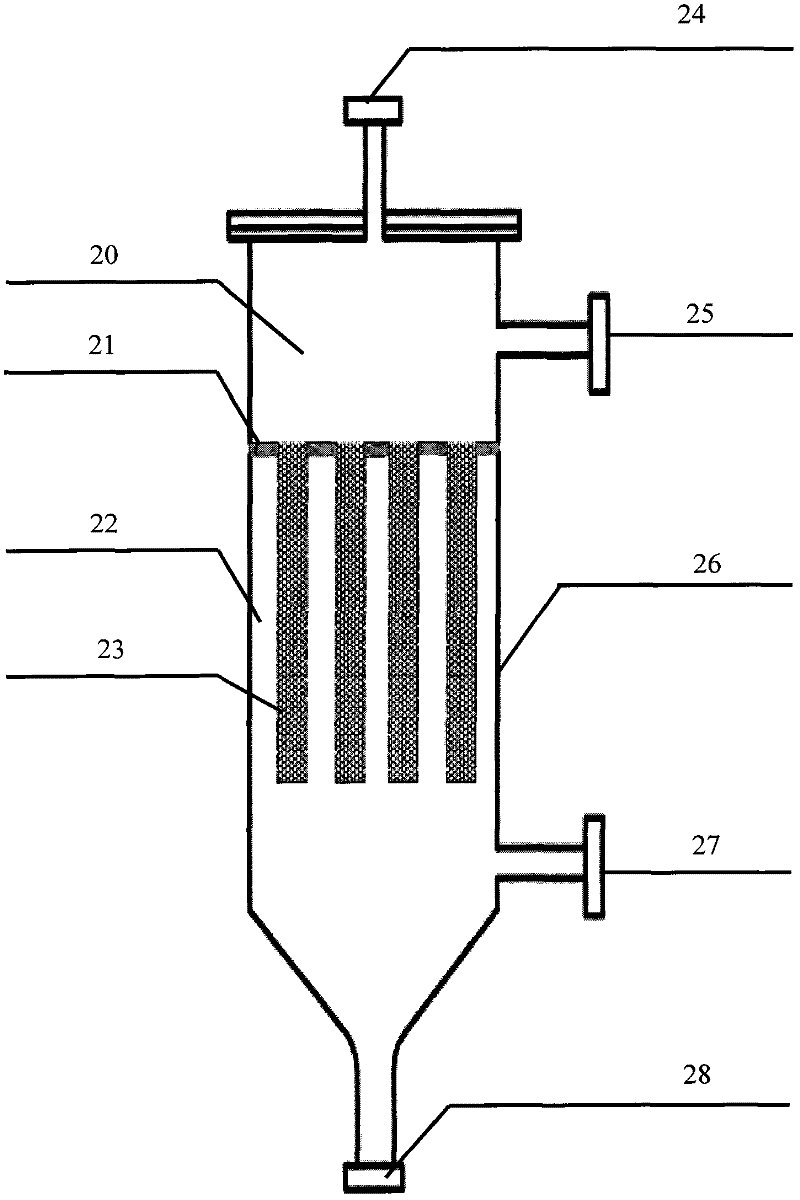 Method and device for continuously separating catalyst of synthetic fluid fuel in slurry bed from product