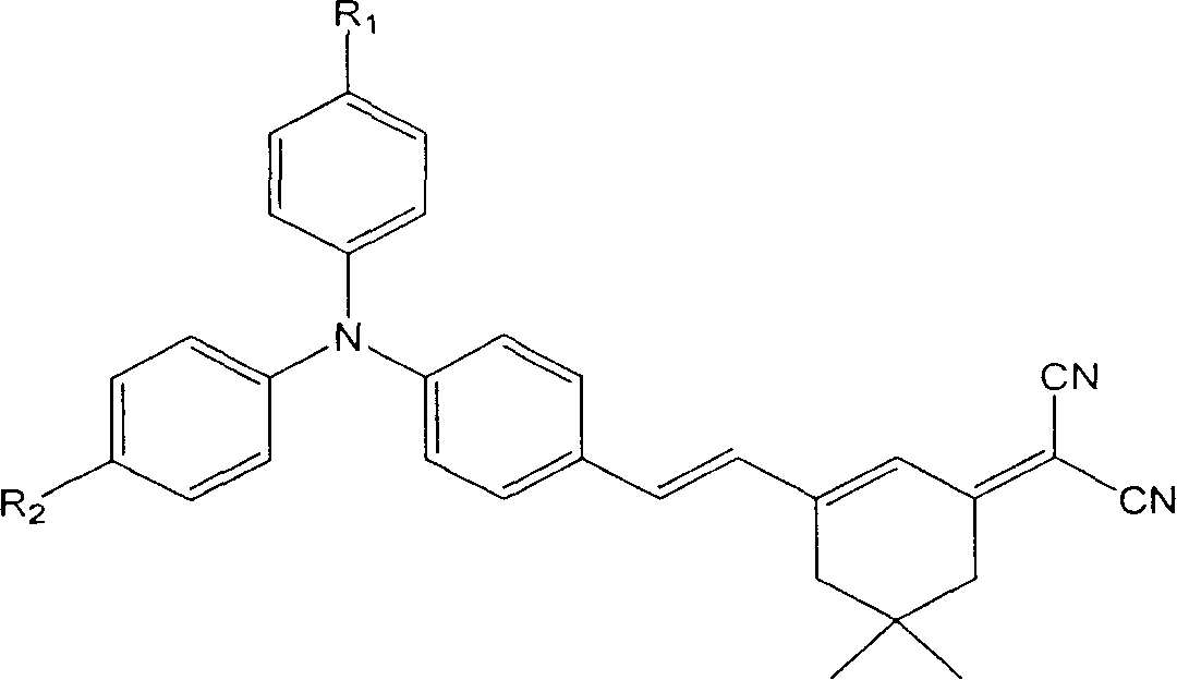 Intramolecular charge transfer chromophore containing triphenylamine group and its synthesis method