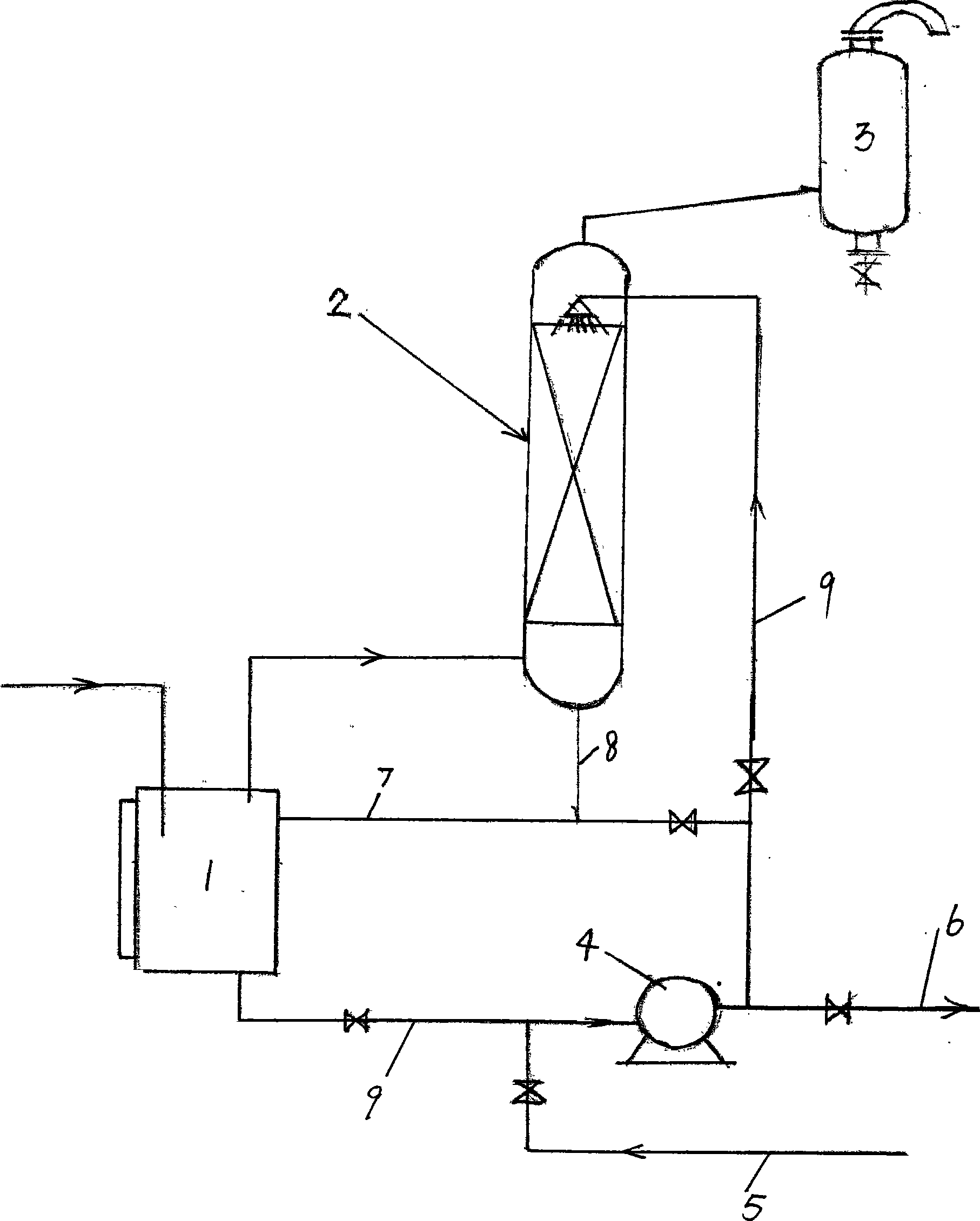 Method for absorbing vacuum tailed gas in production of polystyrene