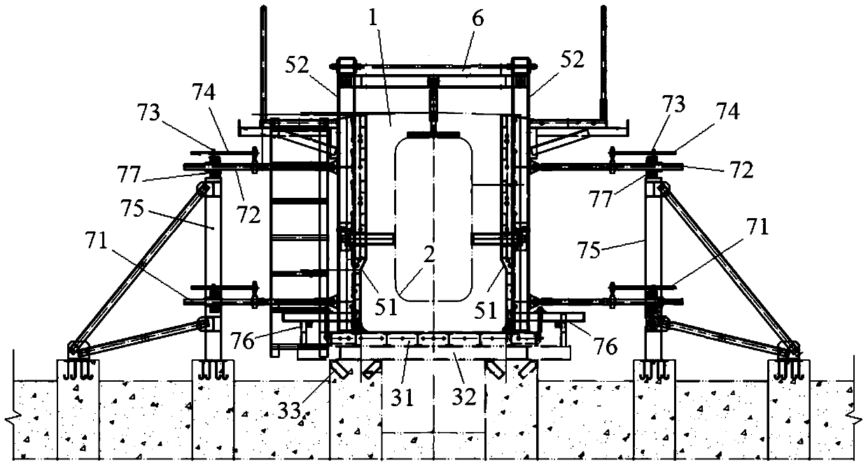 Maglev curved track beam mechanical formwork system and using method