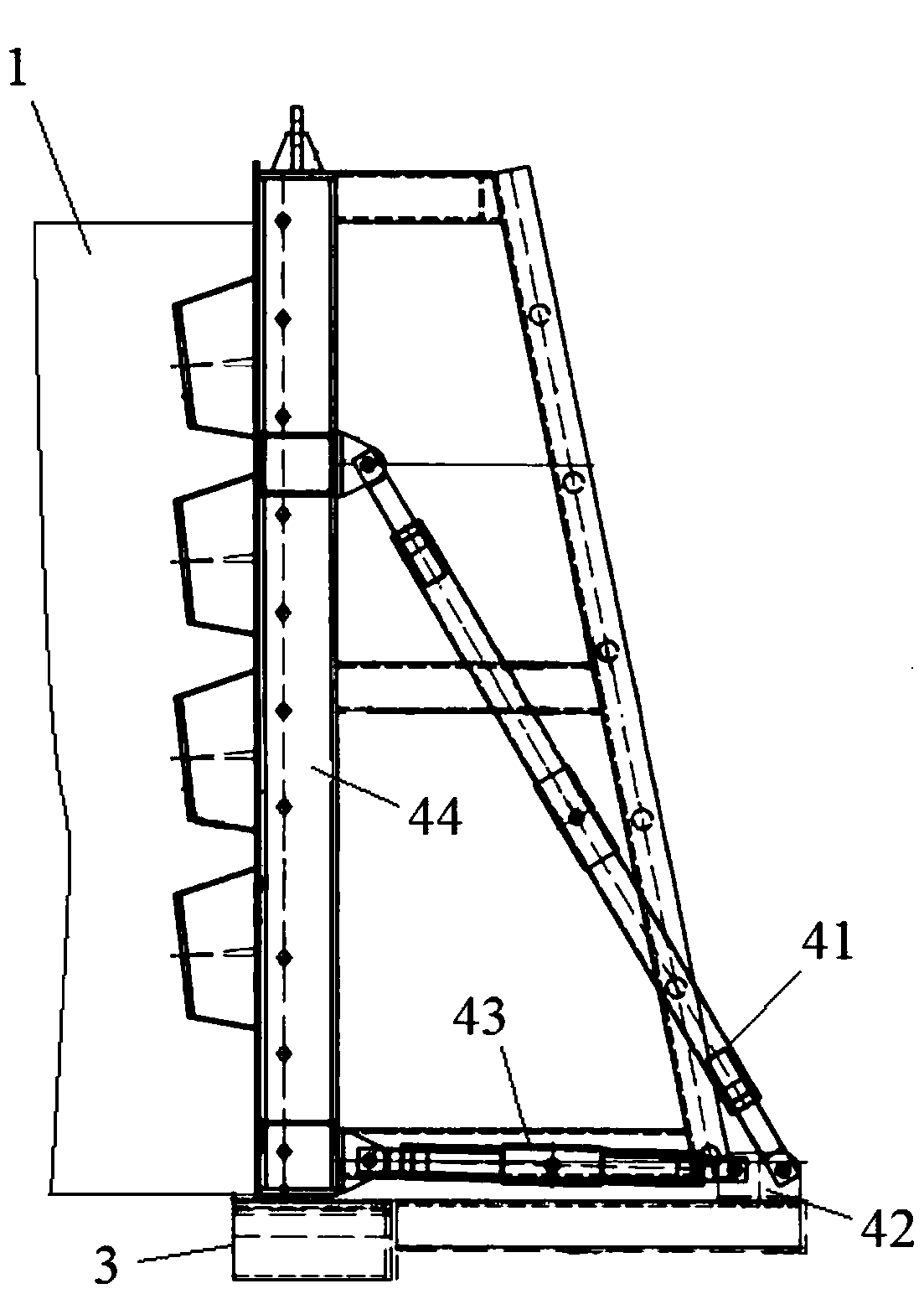 Maglev curved track beam mechanical formwork system and using method
