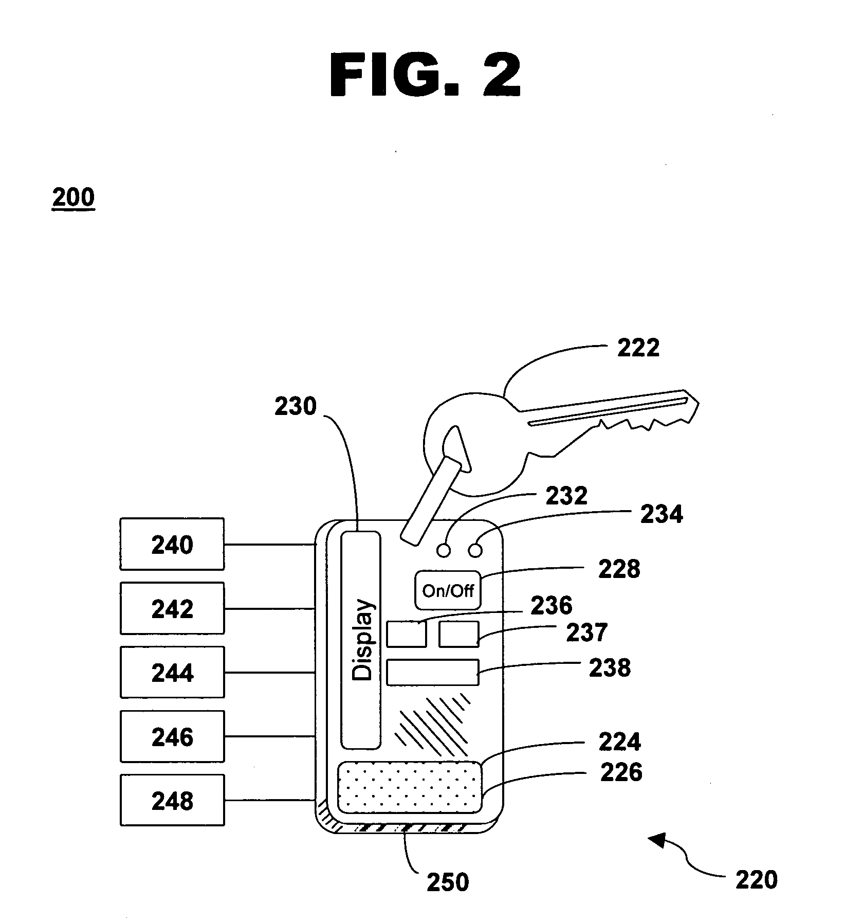 Method and system for status indication on a key fob