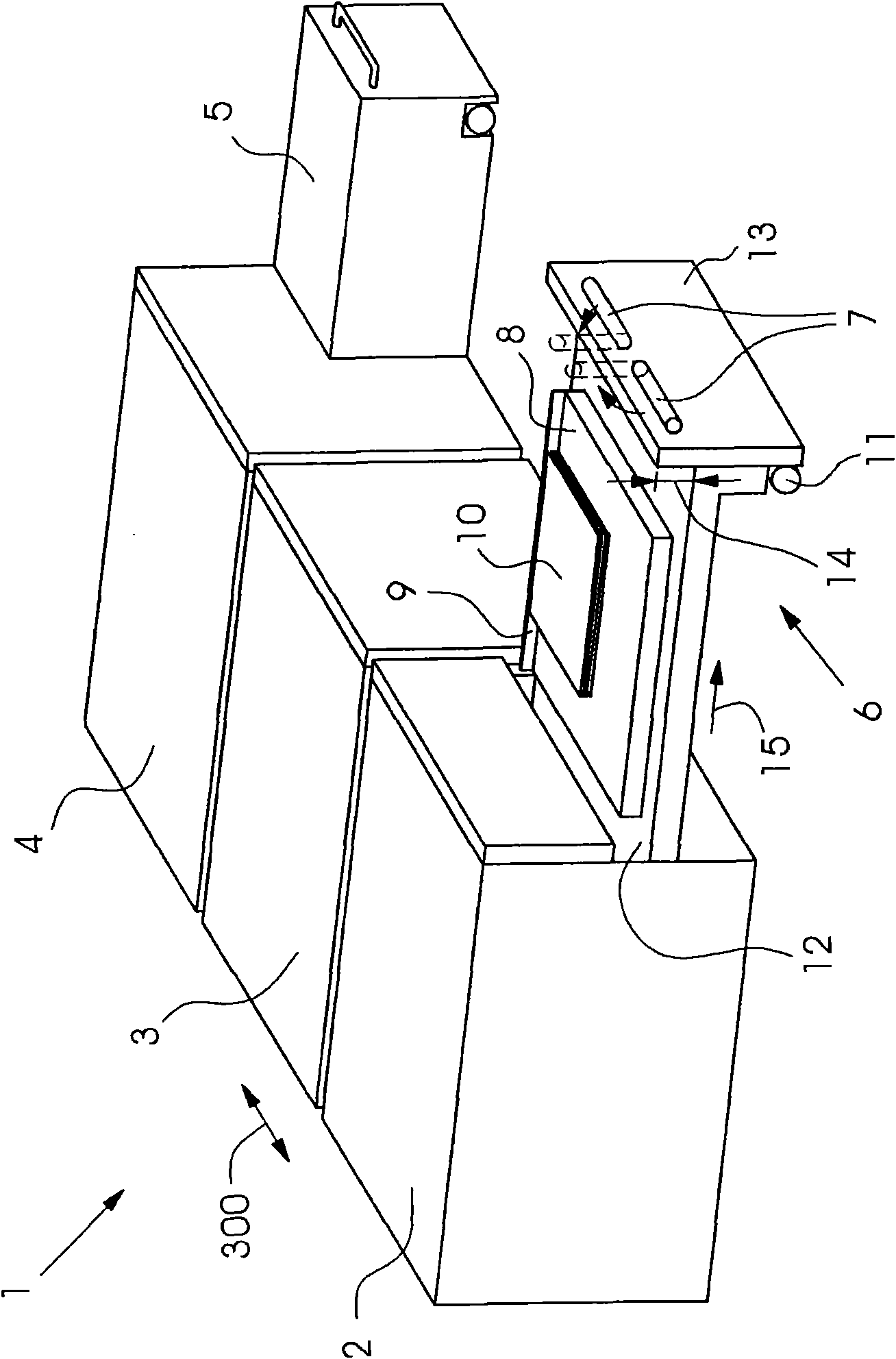 A transmission device for handling printing plates and tray