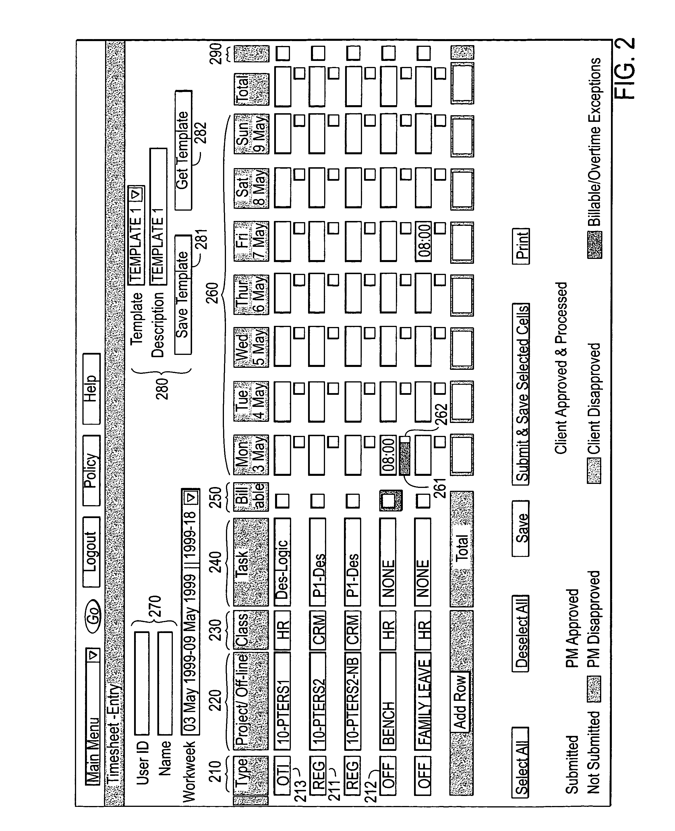 Method and system for computer aided management of time & financial data
