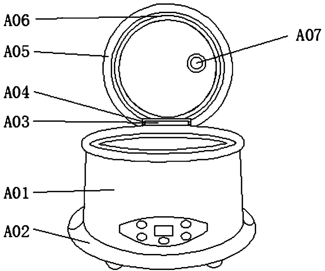 Electric rice cooker with automatic heat dissipation function