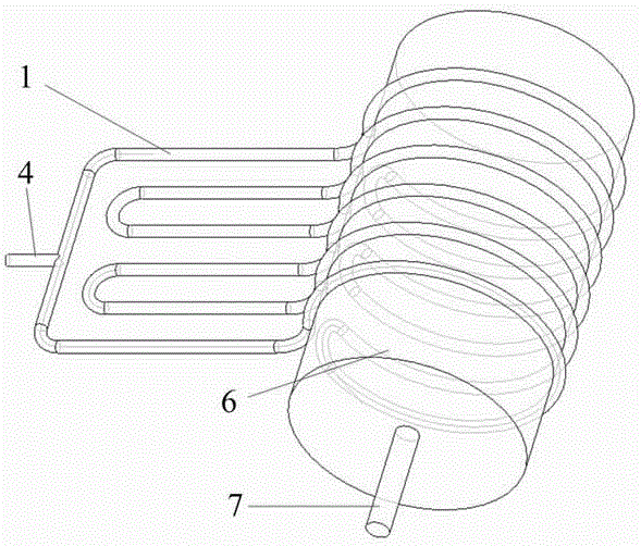 Pump motor cooling noise reduction device based on pulsating heat pipe