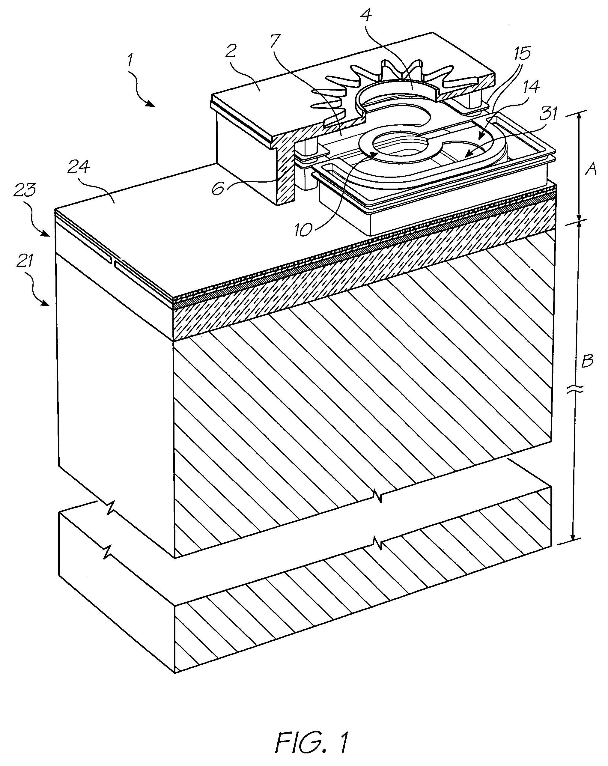 Inkjet printhead with CMOS drive circuitry close to ink supply passage