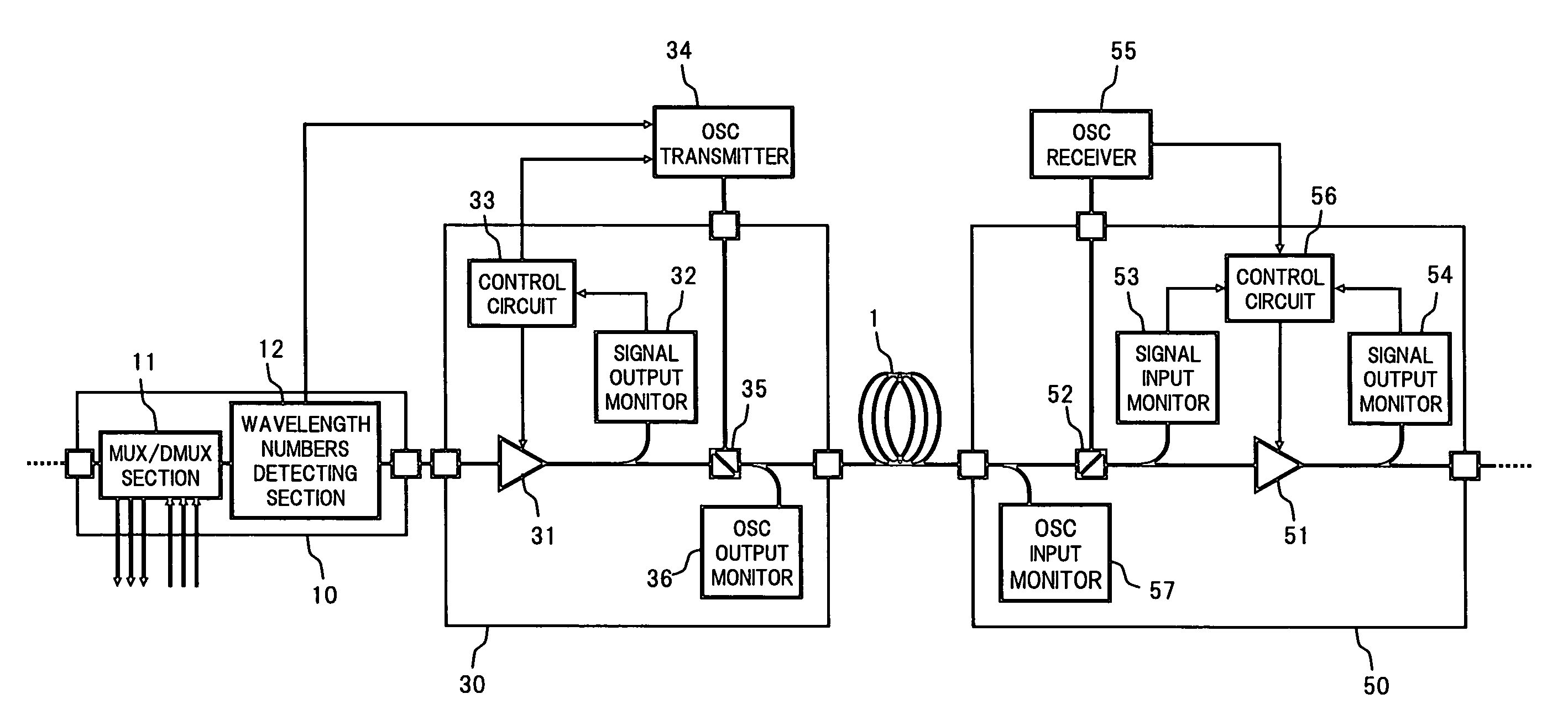 WDM optical transmission system and optical amplifying apparatus