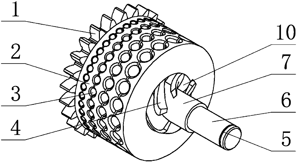 Inner spiral eye socket wheel seed manure disk