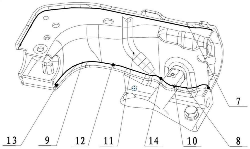 A method for realizing one-time forming of the welding seam of the chassis suspension shell structure