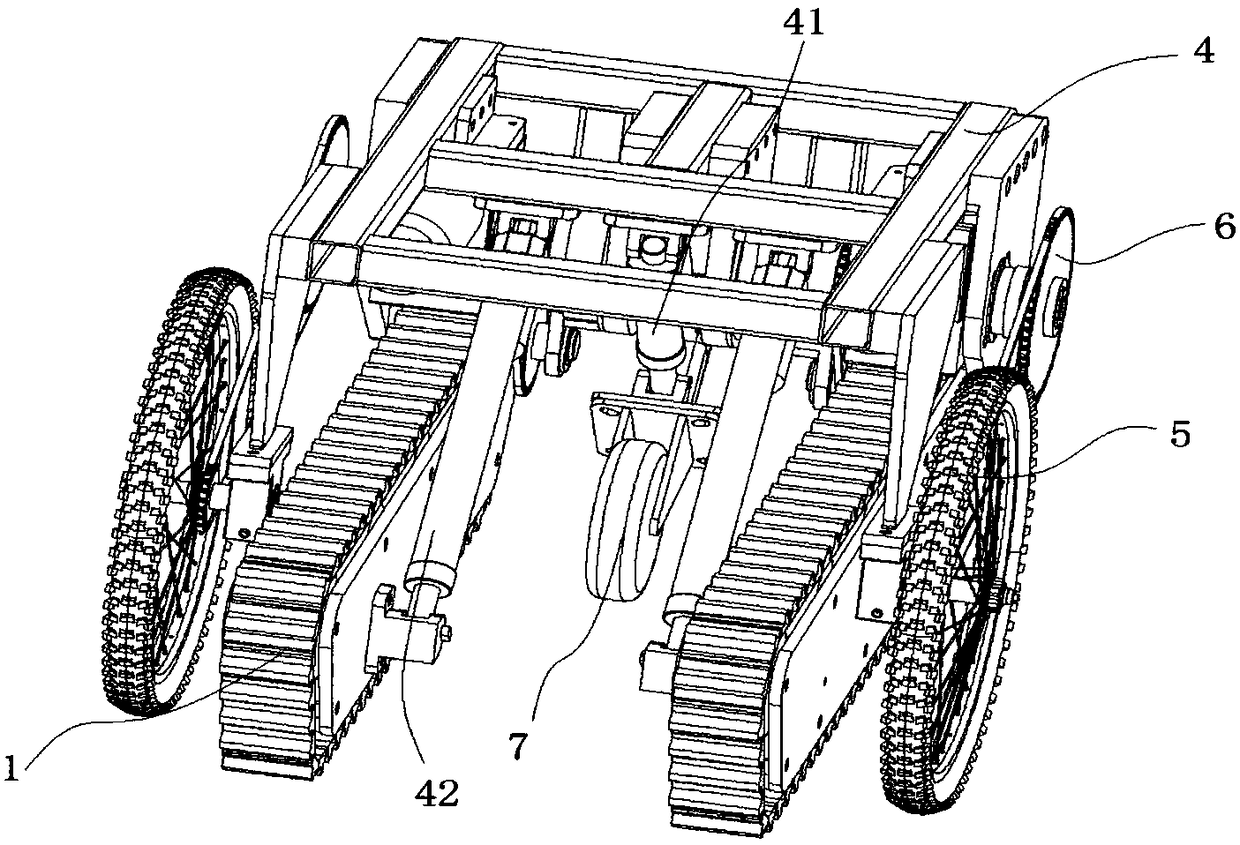 Electric-control crawler-type stair climbing walking composite vehicle