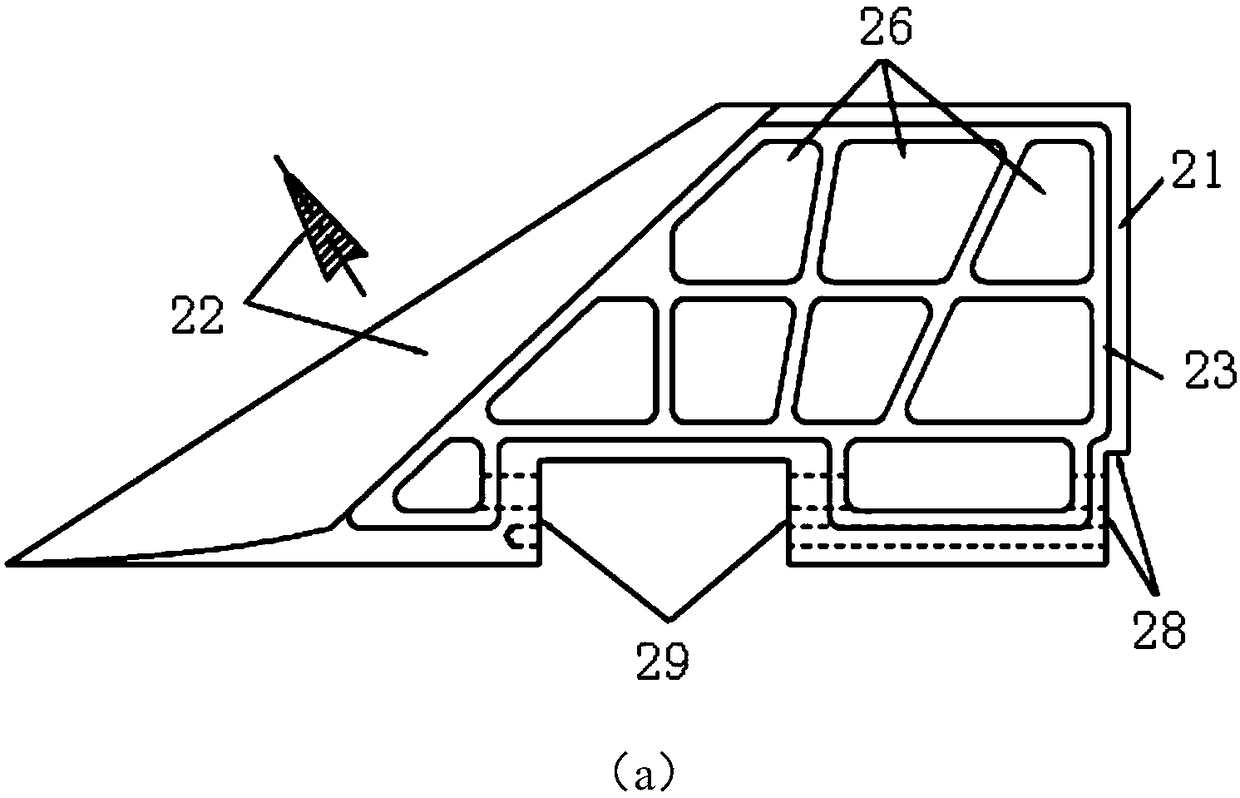 Titanium alloy thin polyhedron rudder frame and its processing method