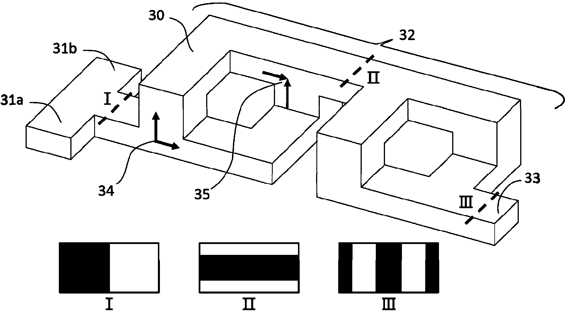 Split and recombined passive micromixer with bridge-type structure